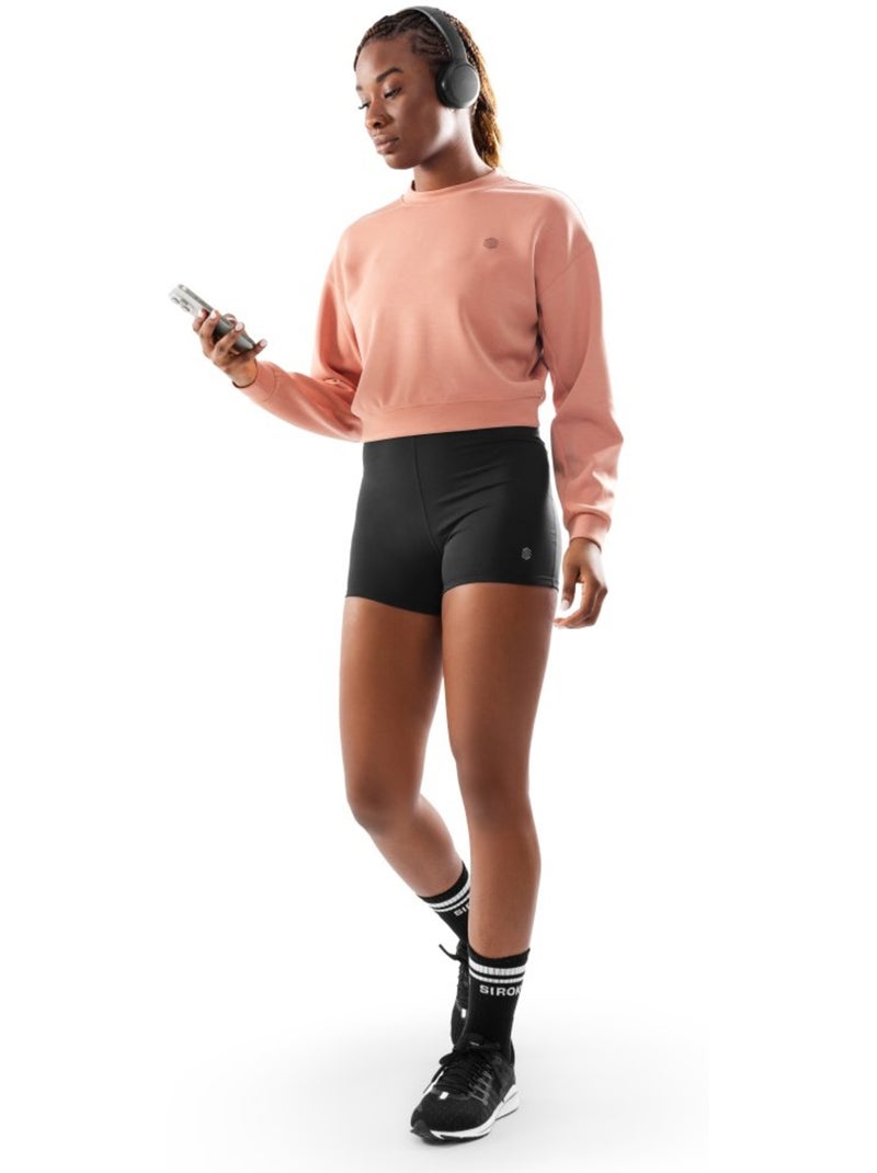 Felpa corta da allenamento da donna fitness donna pinnacle Corallo - Kiabi
