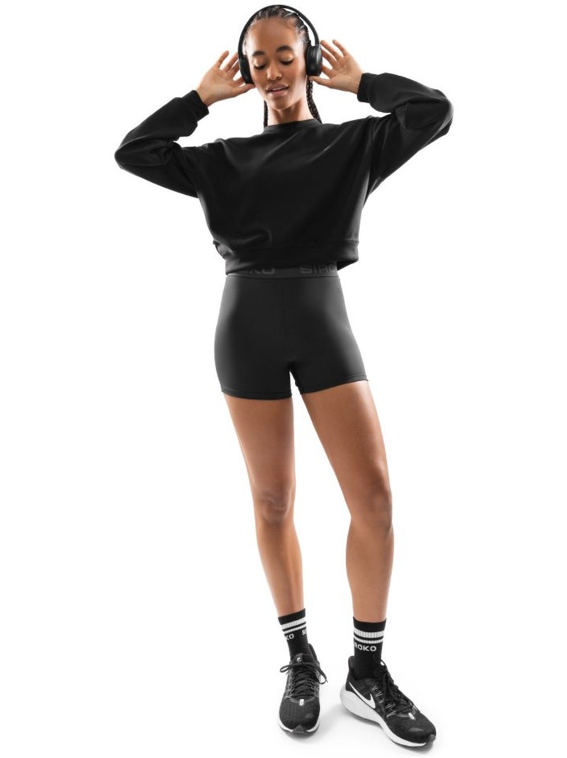 Felpa corta da allenamento da donna fitness donna studio Nero - Kiabi
