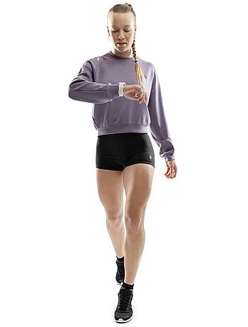 Felpa corta da allenamento da donna fitness donna zenith