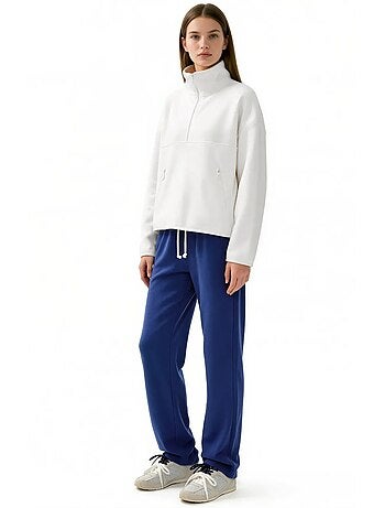 Felpa corta da donna con mezza zip busem