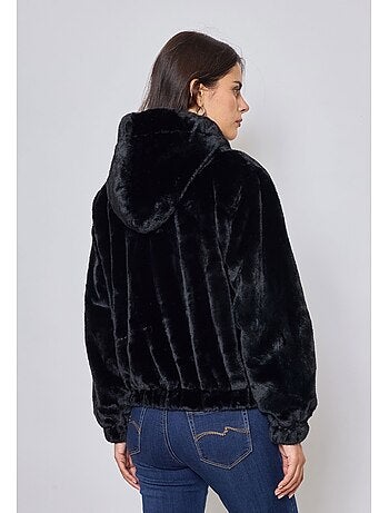 Felpa corta in pile con cappuccio Kebello