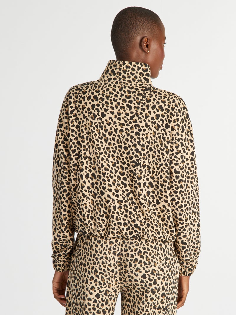 Felpa corta leopardata BEIGE - Kiabi