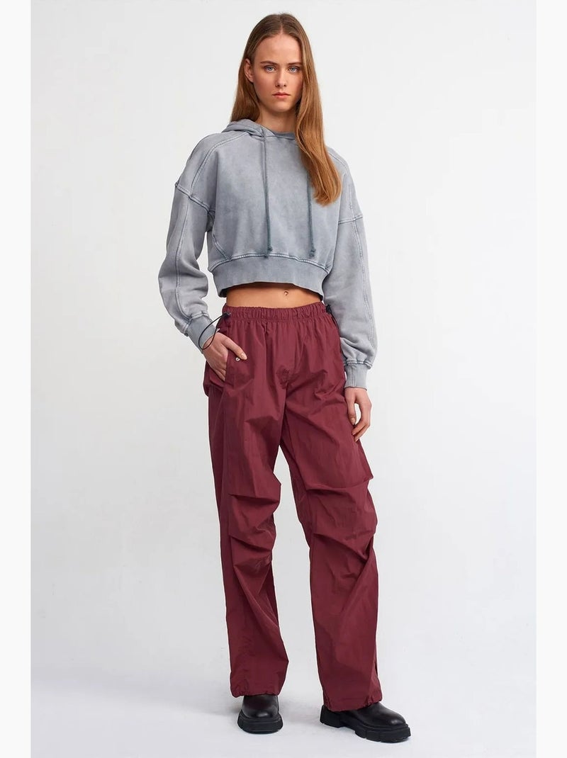 Felpa corta oversize con cappuccio da donna dilvin Grigio - Kiabi