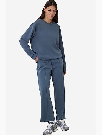 Felpa corta oversize in modal girocollo penti