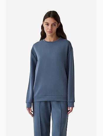 Felpa corta oversize in modal girocollo penti