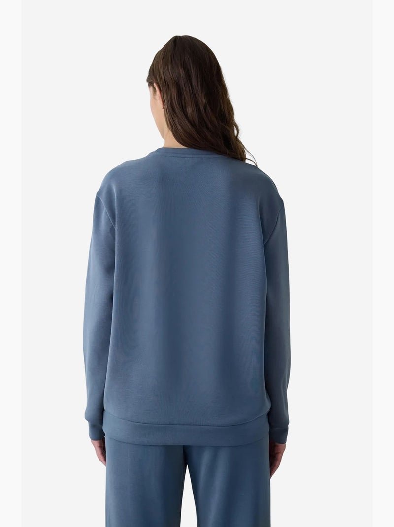Felpa corta oversize in modal girocollo penti Blu - Kiabi