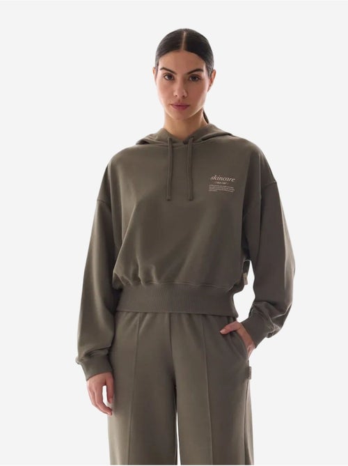 Felpa crop con cappuccio e maniche lunghe penti - Kiabi