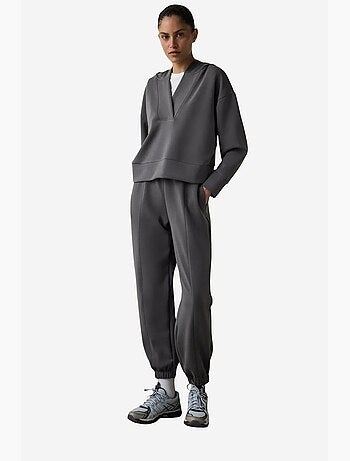 Felpa crop con cappuccio in modal penti