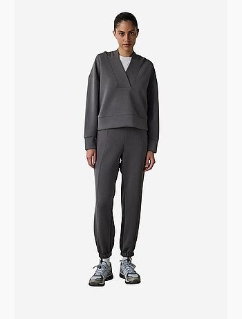 Felpa crop con cappuccio in modal penti