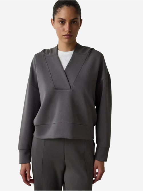 Felpa crop con cappuccio in modal penti - Kiabi Felpa crop con cappuccio in modal penti - Kiabi