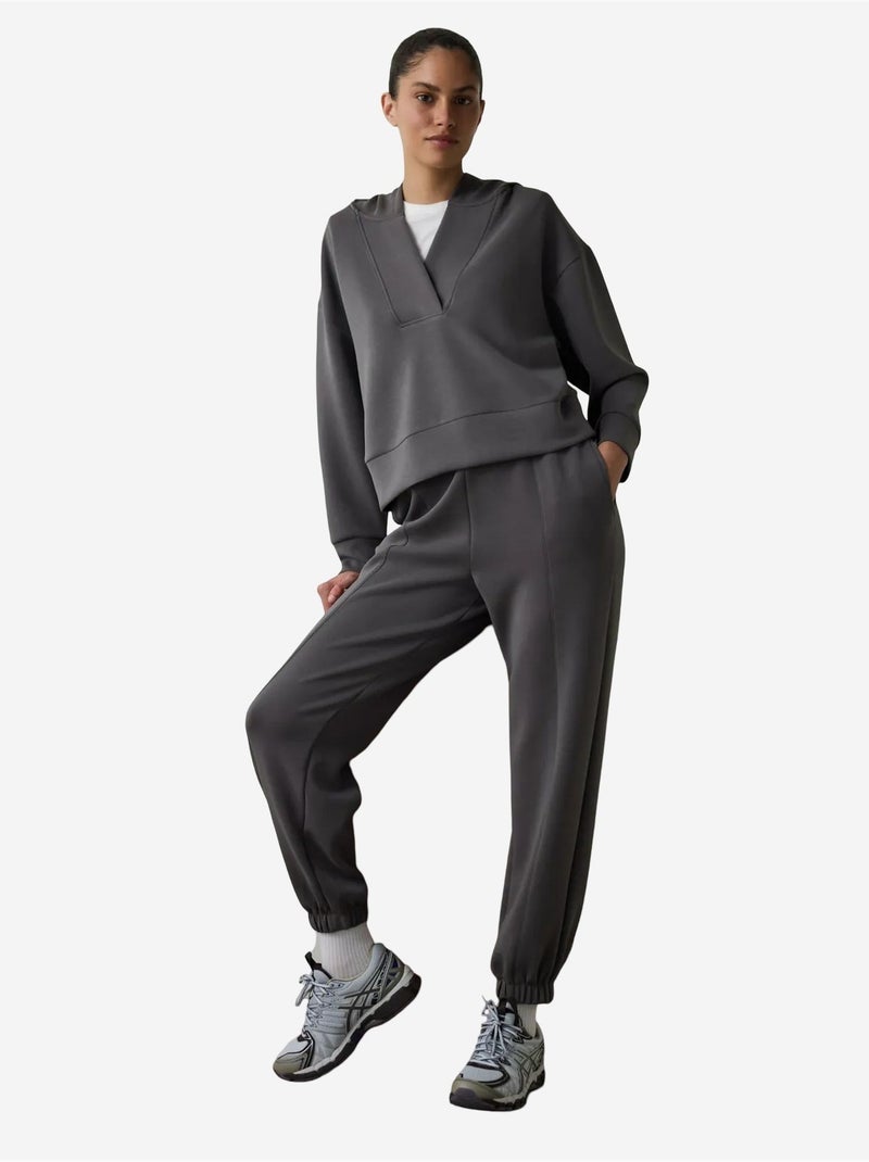 Felpa crop con cappuccio in modal penti Grigio nero - Kiabi