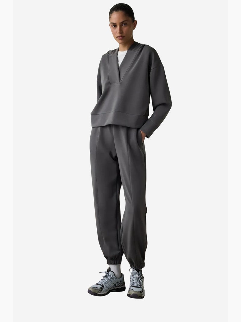 Felpa crop con cappuccio in modal penti Grigio nero - Kiabi