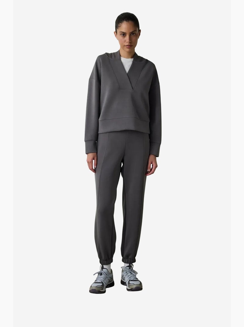 Felpa crop con cappuccio in modal penti Grigio nero - Kiabi