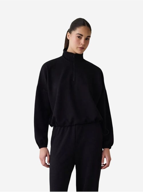 Felpa crop con collo alto silky feel penti - Kiabi Felpa crop con collo alto silky feel penti - Kiabi