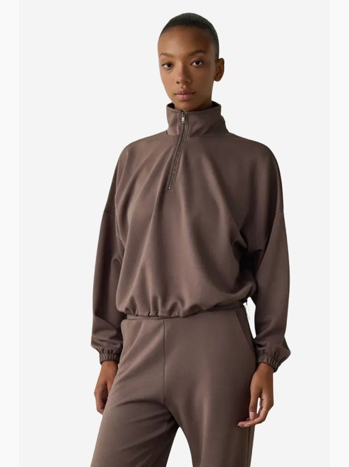 Felpa crop con collo alto silky feel penti - Kiabi