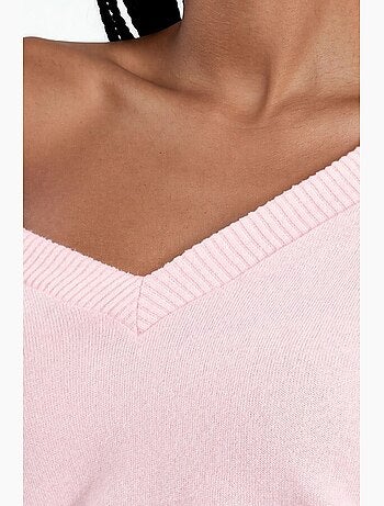 Felpa crop da donna con scollo a v busem