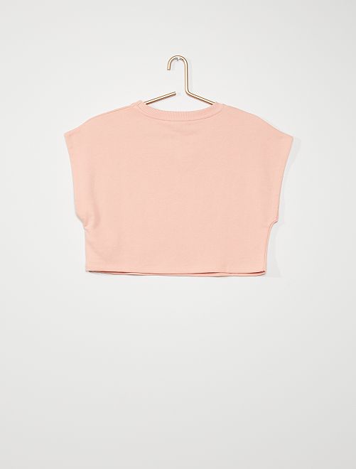Felpa crop top 'Georgia' - rosa - Kiabi - 7.00€