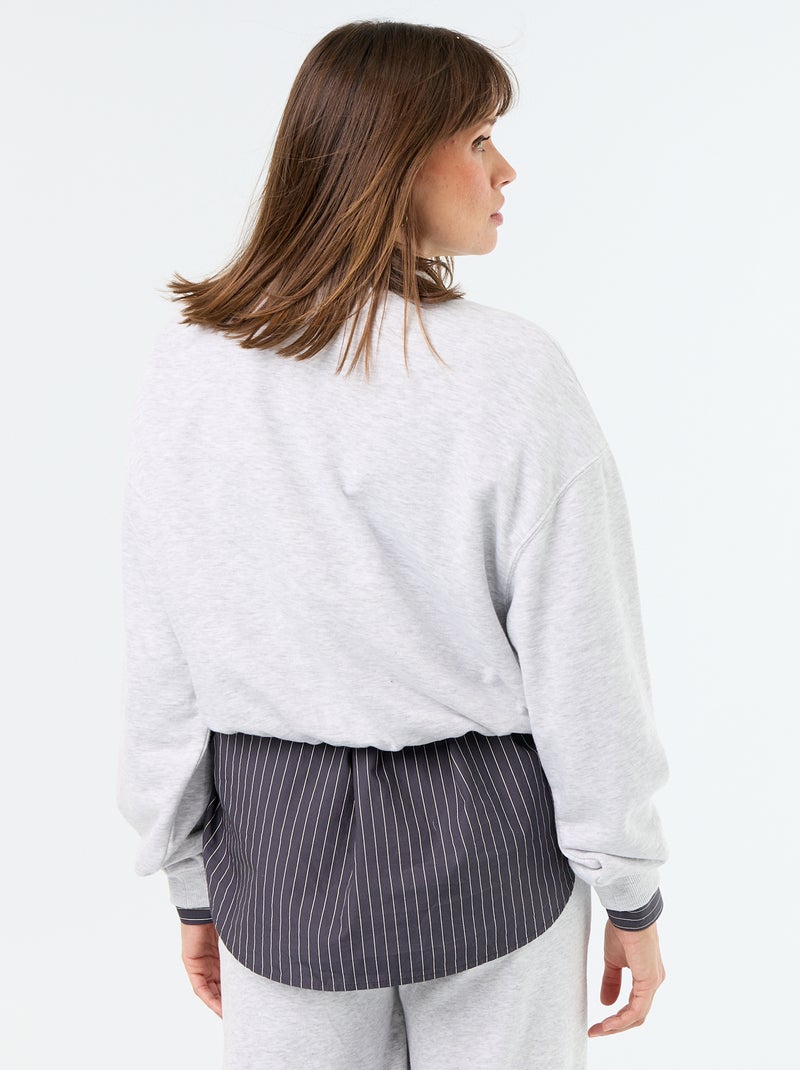 Felpa crop top Grigio - Kiabi