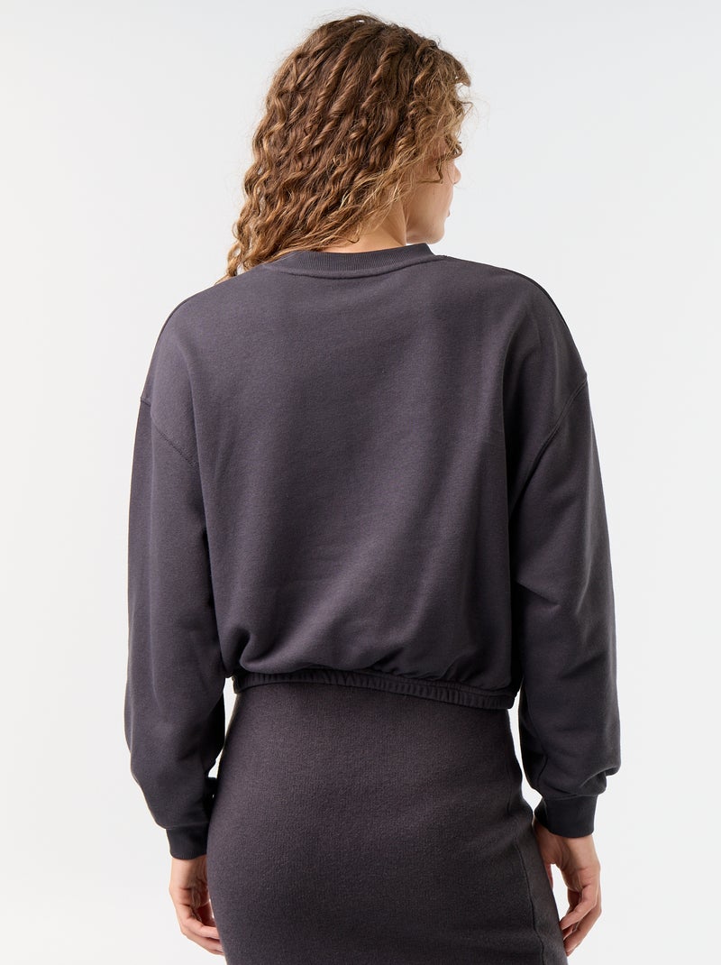 Felpa crop top Grigio - Kiabi