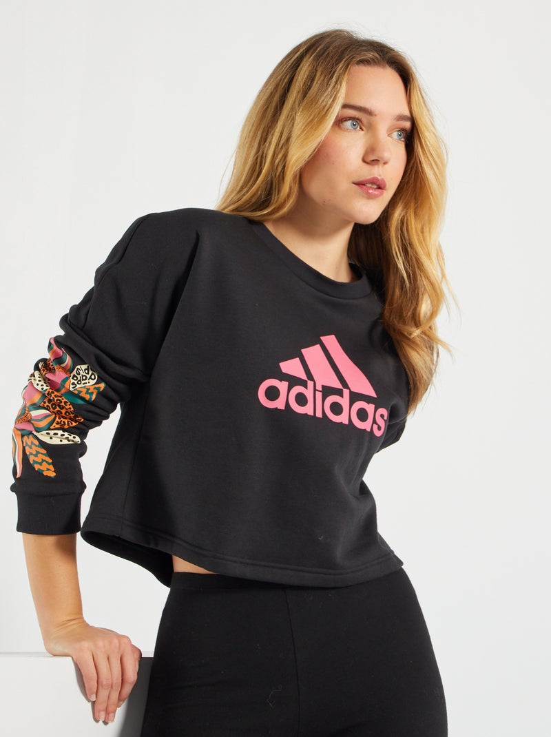 Felpa cropped 'adidas' NERO - Kiabi