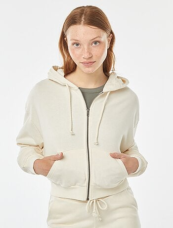 Felpa cropped con cappuccio