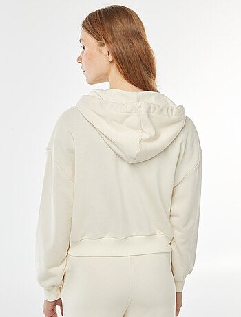Felpa cropped con cappuccio