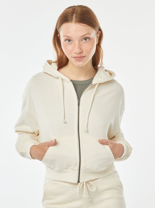 Felpa cropped con cappuccio - Kiabi