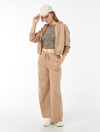 Felpa cropped con cappuccio