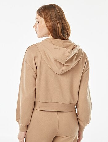 Felpa cropped con cappuccio