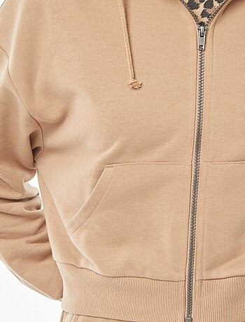 Felpa cropped con cappuccio