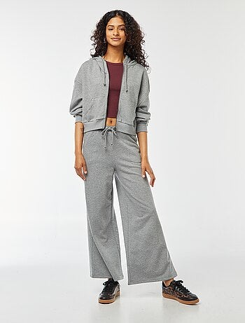 Felpa cropped con cappuccio