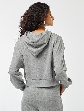Felpa cropped con cappuccio