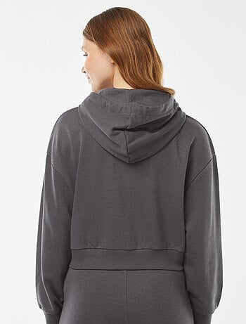 Felpa cropped con cappuccio