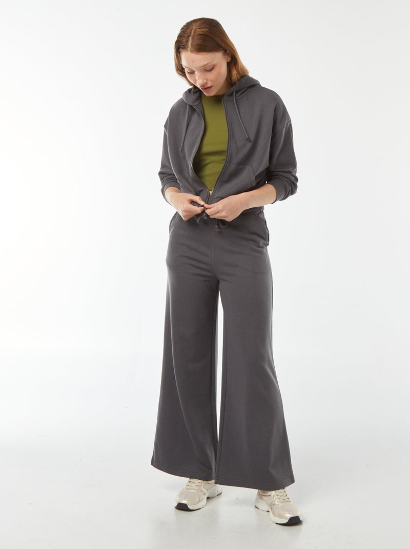 Felpa cropped con cappuccio Grigio - Kiabi
