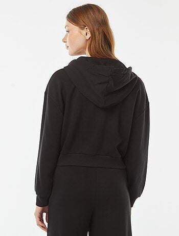 Felpa cropped con cappuccio