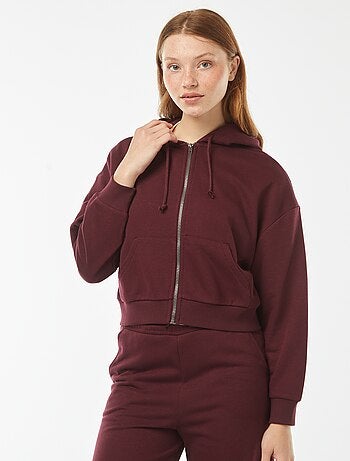 Felpa cropped con cappuccio