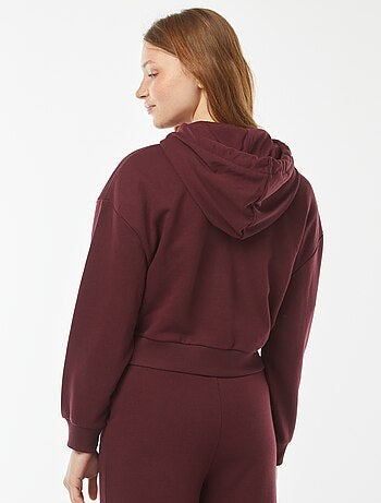 Felpa cropped con cappuccio