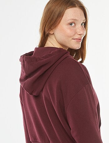 Felpa cropped con cappuccio