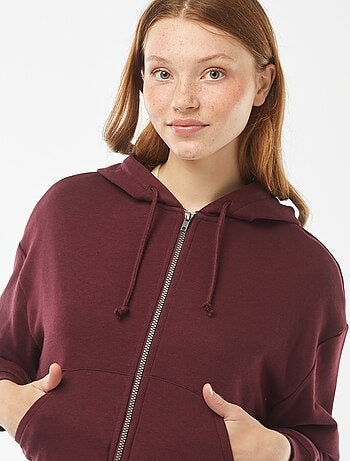 Felpa cropped con cappuccio