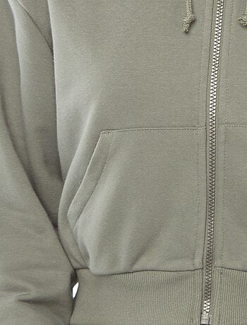 Felpa cropped con cappuccio