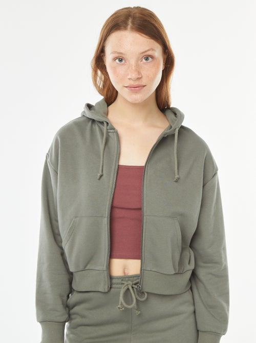 Felpa cropped con cappuccio - Kiabi