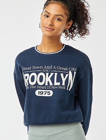 Felpa cropped con scritta americana