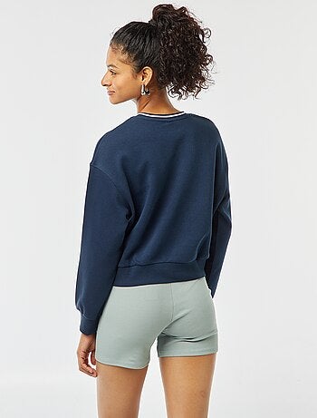 Felpa cropped con scritta americana