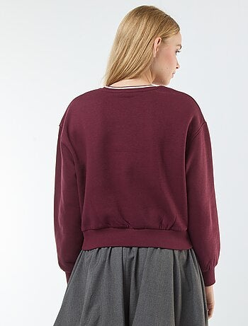 Felpa cropped con scritta americana