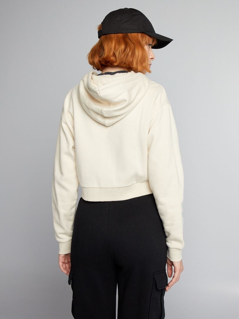 Felpa Cropped Con Zip E Cappuccio Nero Kiabi 15 00