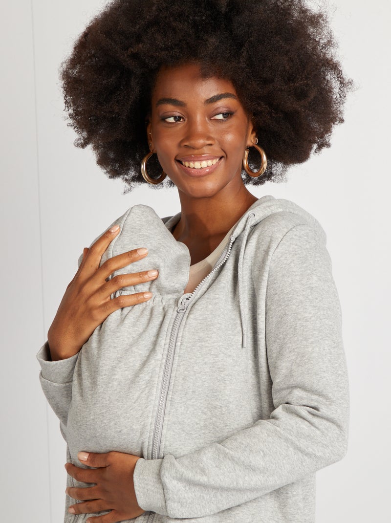 Felpa Con Cappuccio Per Allattamento Donna - Zip Laterale, Manica Lunga In Poliestere - Comoda E Fashion Per Gravidanza E Post Parto