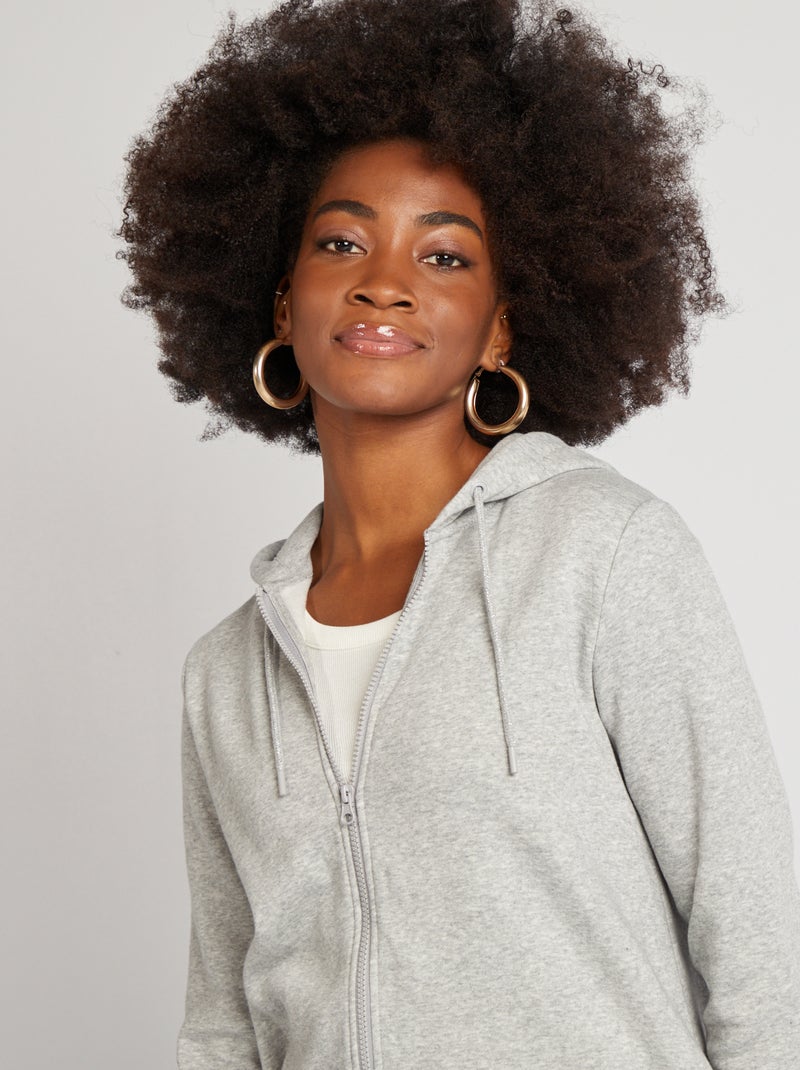 Felpa da allattamento con zip e cappuccio GRIGIO - Kiabi