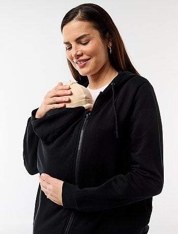 Felpa da allattamento con zip e cappuccio