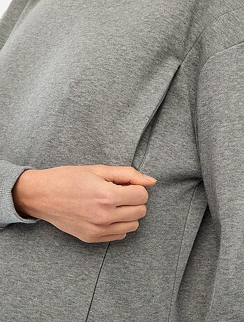 Felpa da allattamento in felpa garzata