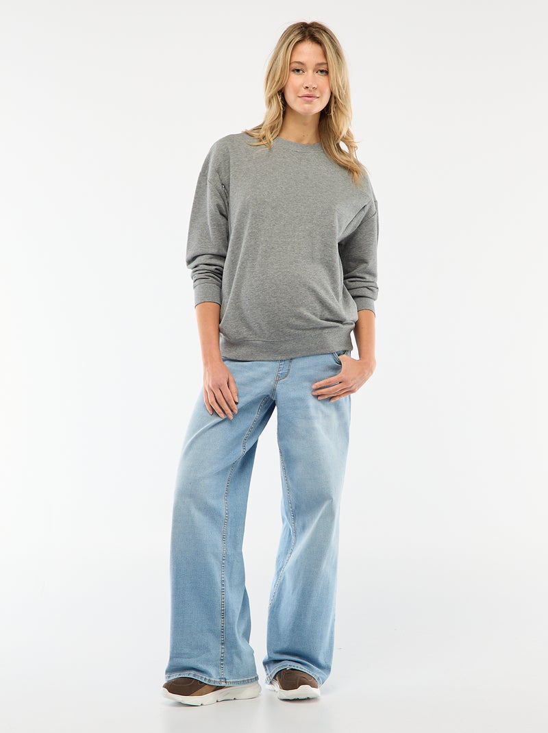 Felpa da allattamento in felpa garzata Grigio - Kiabi